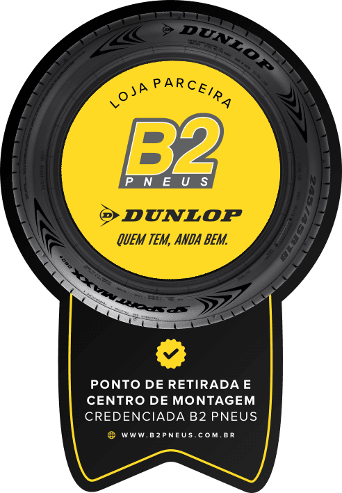Selo de loja parceira credenciada B2 Pneus Dunlop